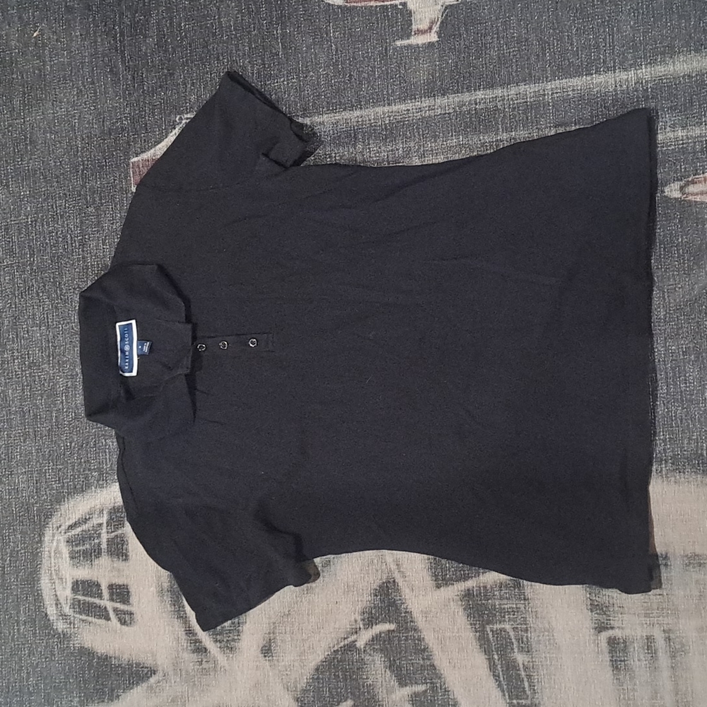 Karen Scott classic black polo shirt small
